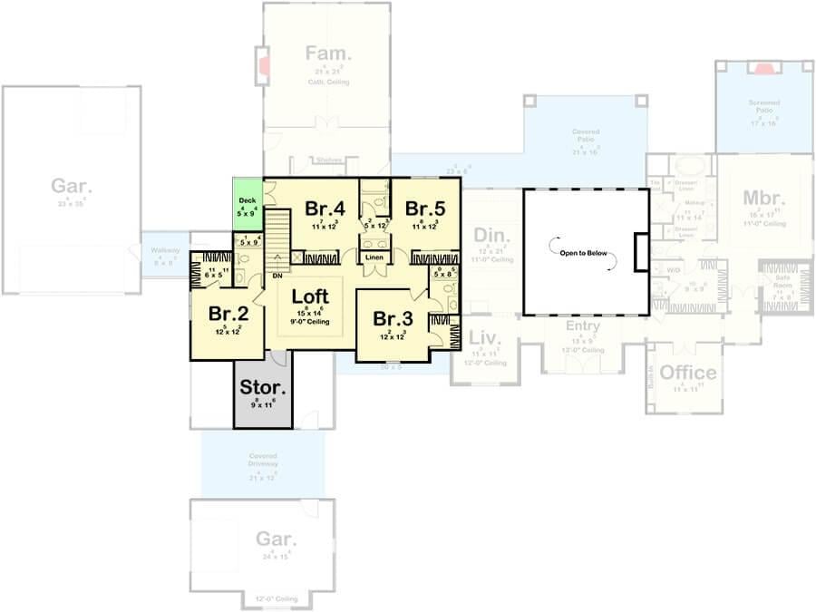 Spanning Multiple Levels with a Loft Offering a Bird