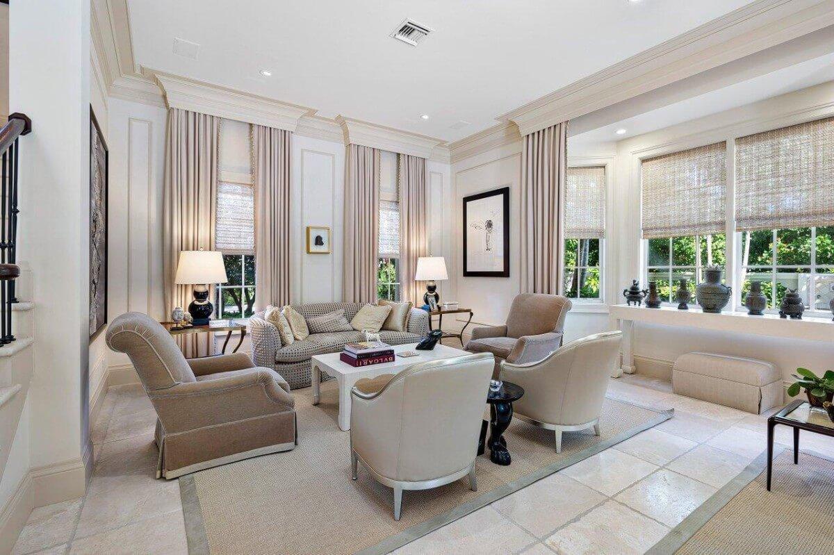 Check Out the Classic Trim Work in This Elegant Sitting Room