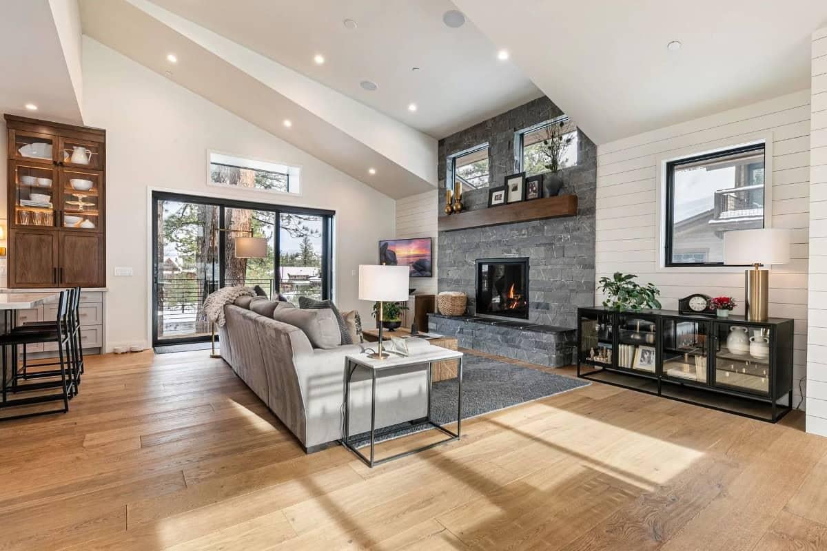 Wow, That Stone Fireplace Really Anchors This Living Room