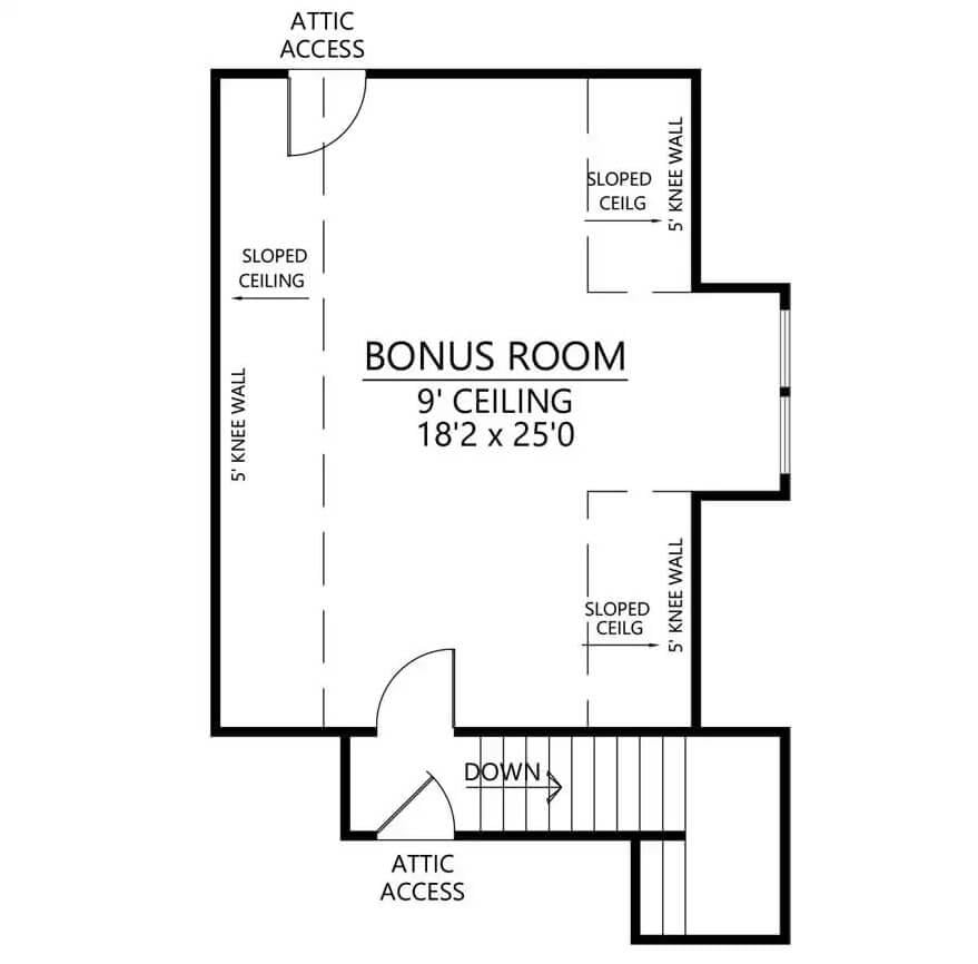Versatile Bonus Room with Charming Sloped Ceilings