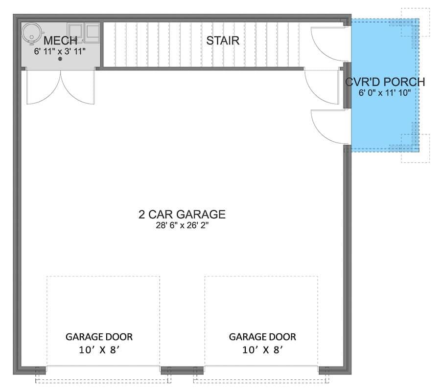Explore the Spacious Layout of This Two-Car Garage Plan