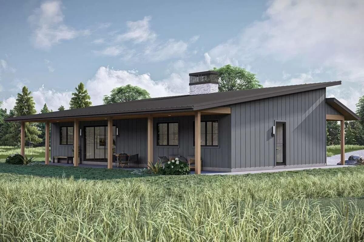 Wow, Check Out How the Vertical Siding Complements the Simple Gable Roof