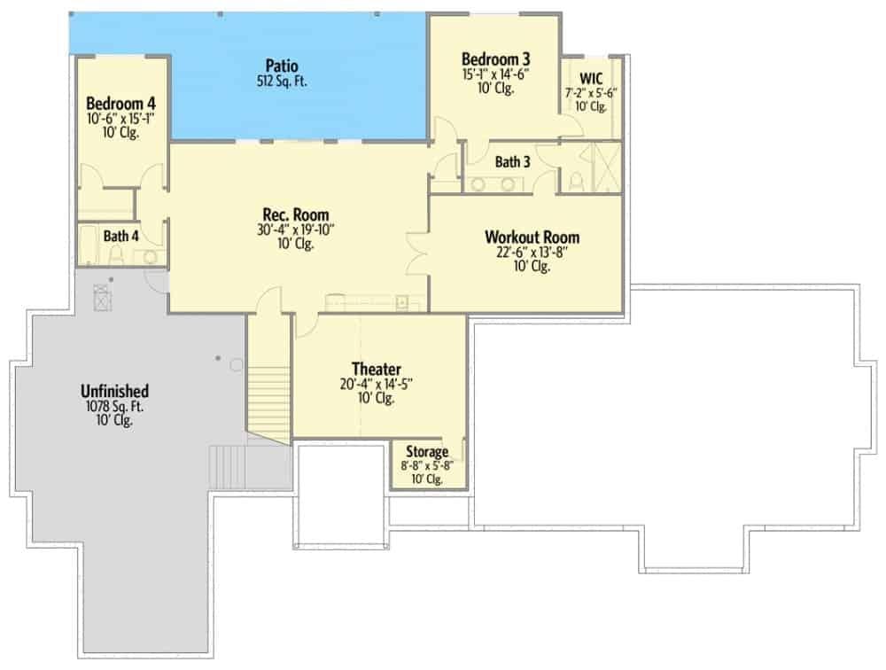 Exploring the Versatile Basement Floor Plan with Theater and Workout Room