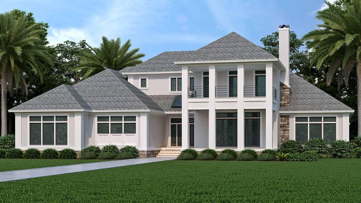 Look at the Grand Columns on This Elegant Two-Story Home