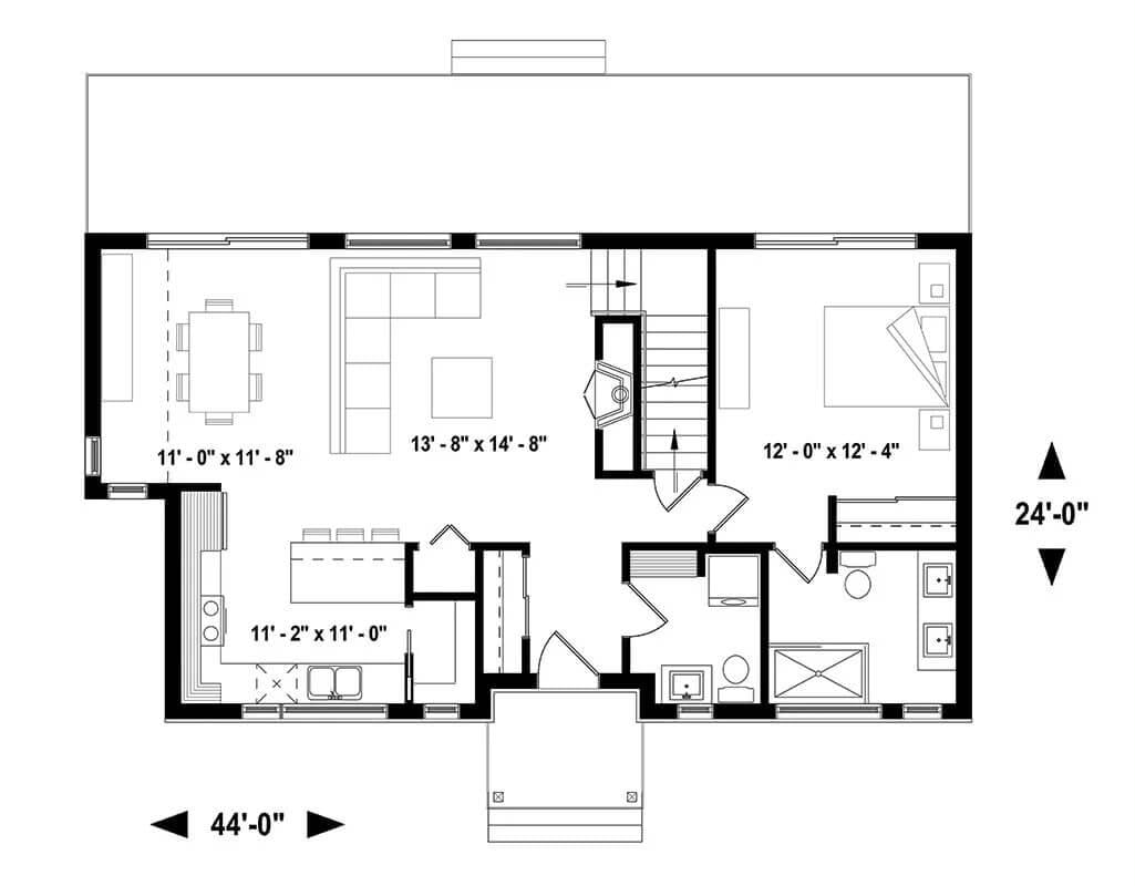 Efficient Layout of This Cozy Craftsman Floor Plan