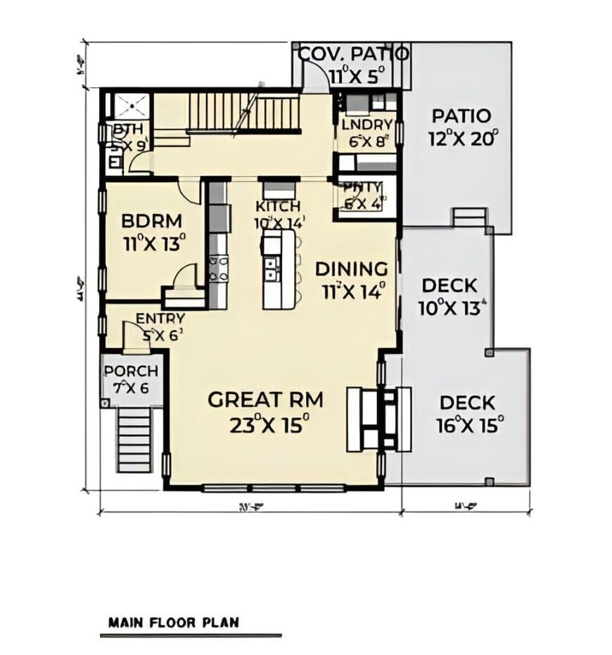 Explore the Spacious Great Room with Multiple Decks