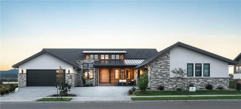 Modern Ranch Home with Striking Stone Facade