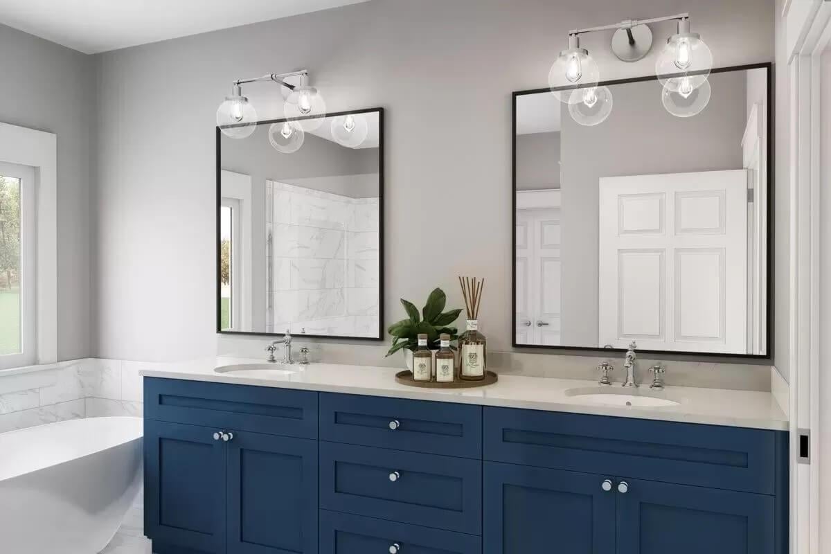 Bold Blue Cabinets in the Bathroom That Make a Statement