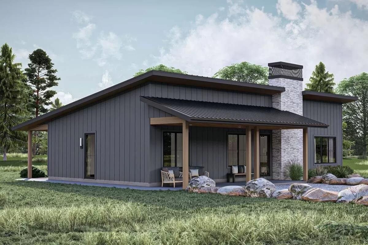 Take a Look at the Clean Lines and Stone Details of This Modern Retreat