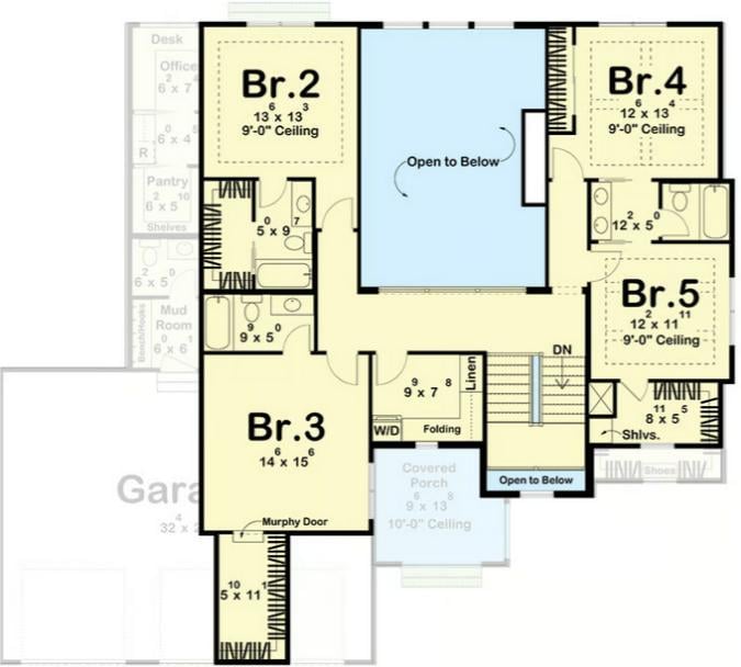 Exploring the Upper Floor: Five Bedrooms and Open Spaces