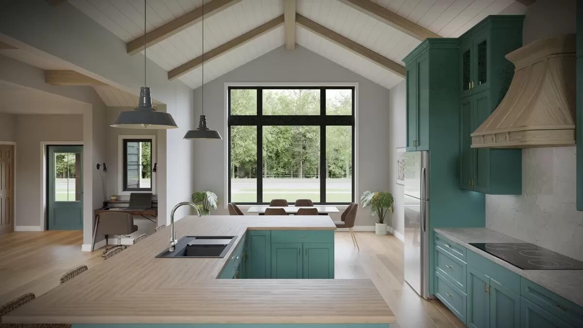 Wow, Those Vaulted Ceilings Make the Kitchen Shine