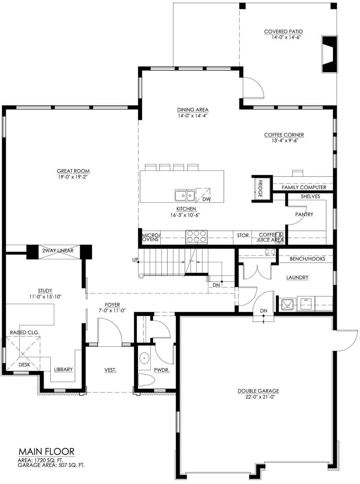 Flexible Open-Plan Main Floor With a Dedicated Coffee Corner