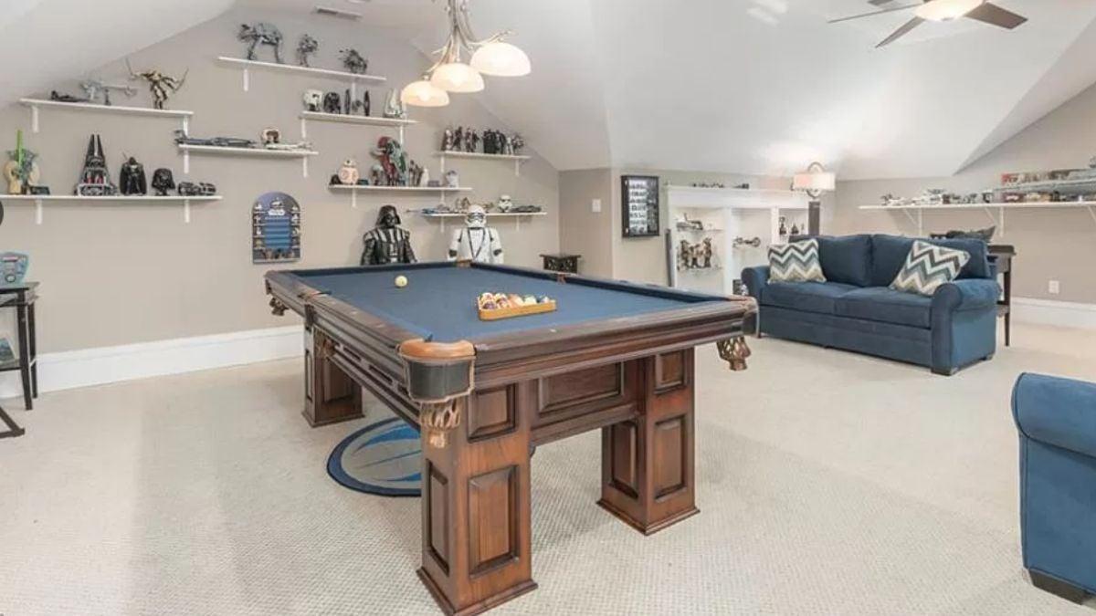 Game Room with Pool Table and Enthusiast Displays