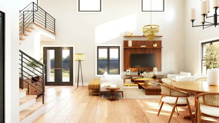 Barndominium-Style 4-Bedroom Home with Wraparound Porch and In-Law ...