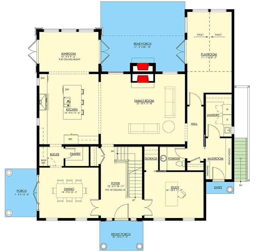 Check Out the Sunroom and Playroom in This Thoughtful Layout