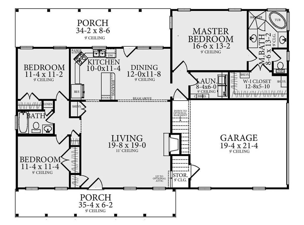 Explore This Thoughtfully Laid Out Ranch Floor Plan With Spacious Living Areas
