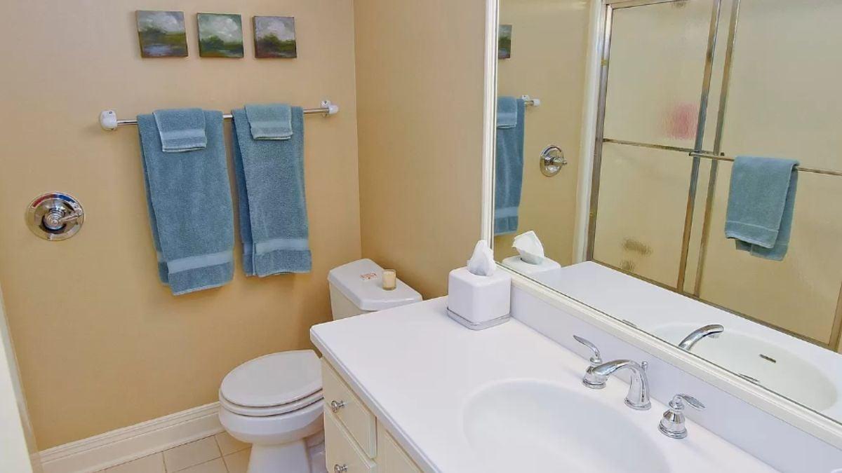Fresh and Functional Bathroom with Stylish Chrome Fixtures