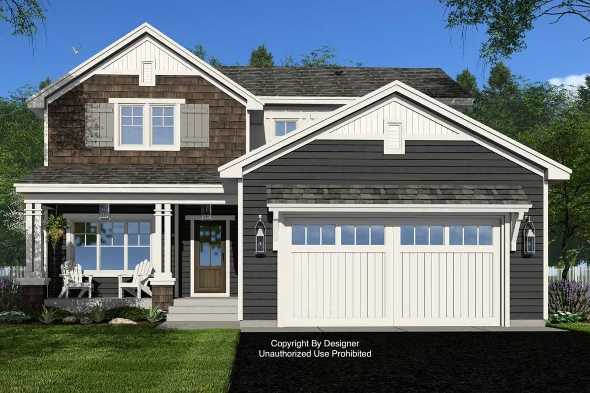 Traditional-Style 3-Bedroom Home with Open Living Space and Double Garage (Floor Plan)