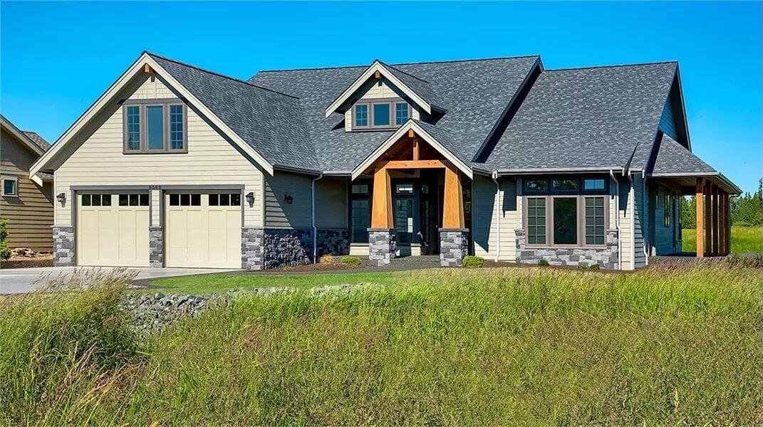 Craftsman Charm with a Modern Twist and Eye-Catching Stone Accents