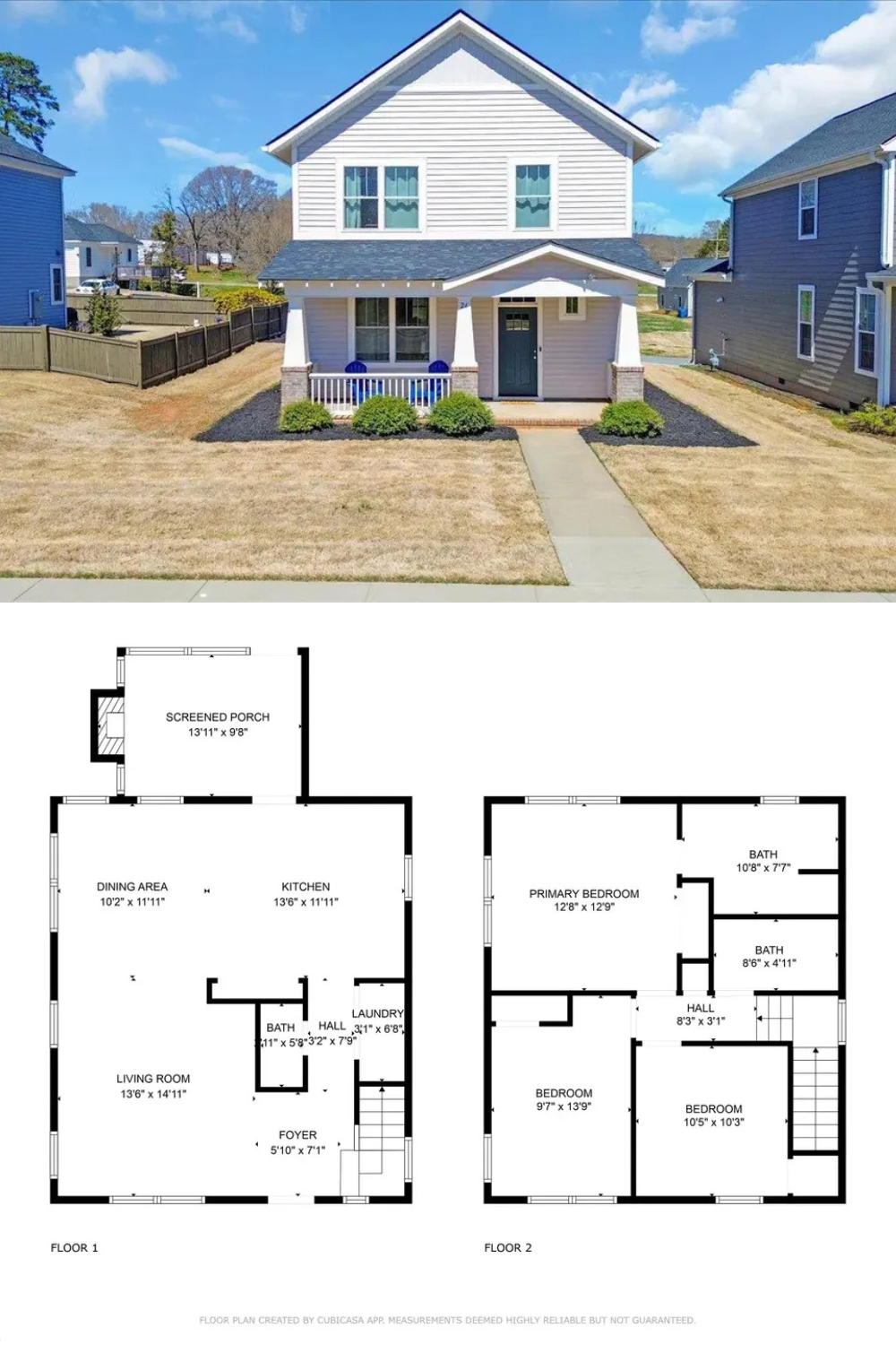3-Bedroom Craftsman-Style Home with Screened Porch and Two-Car Parking Pad (Floor Plan) 