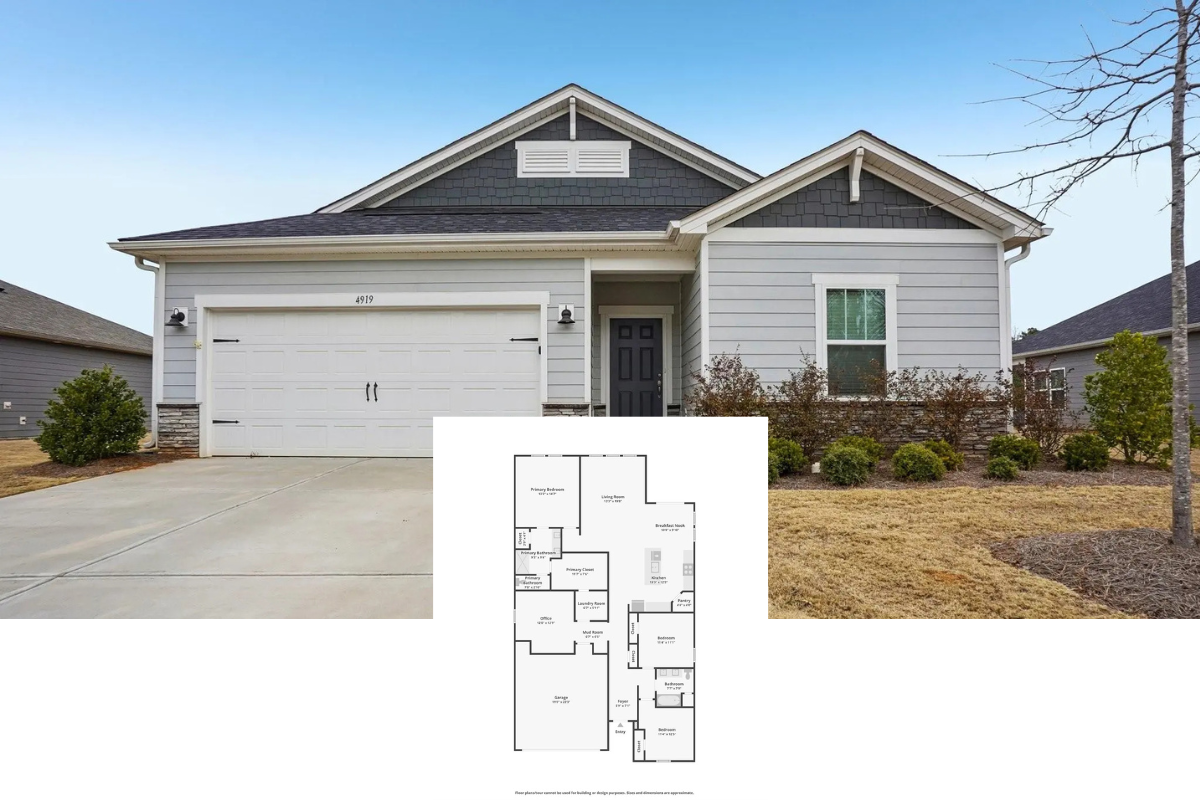 3-Bedroom Ranch-Style Home with Open-Concept Layout and Double Garage (1,810 Sq. Ft. Floor Plan)