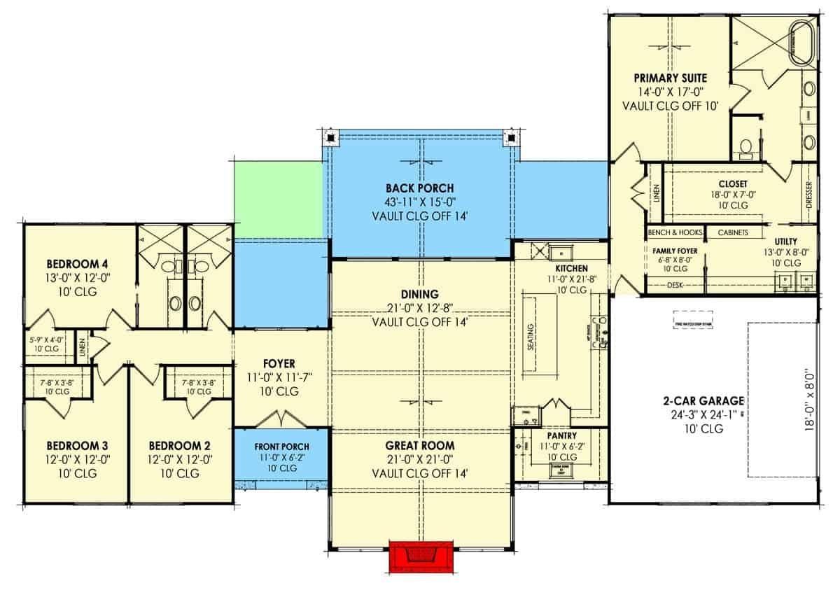 Explore This Thoughtfully Designed Single-Level Floor Plan with Vaulted Ceilings