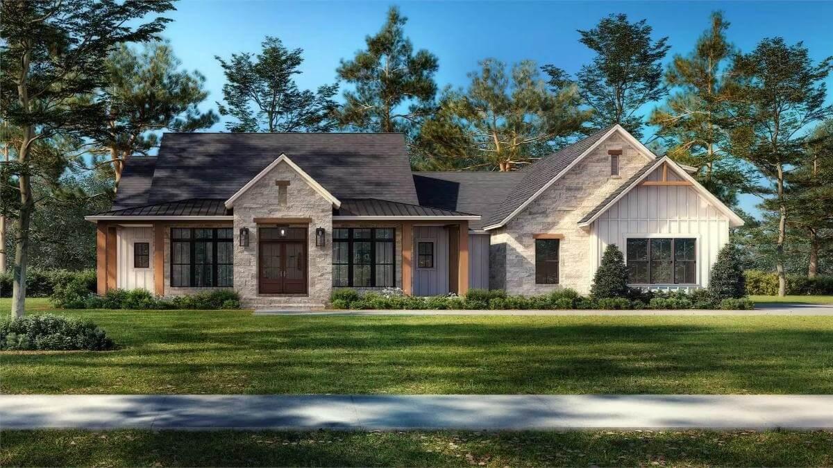 Craftsman Charm with Stone Facade and Modern Touches