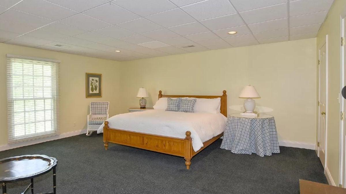 Look at the Classic Wooden Bed Frame in This Bright Bedroom