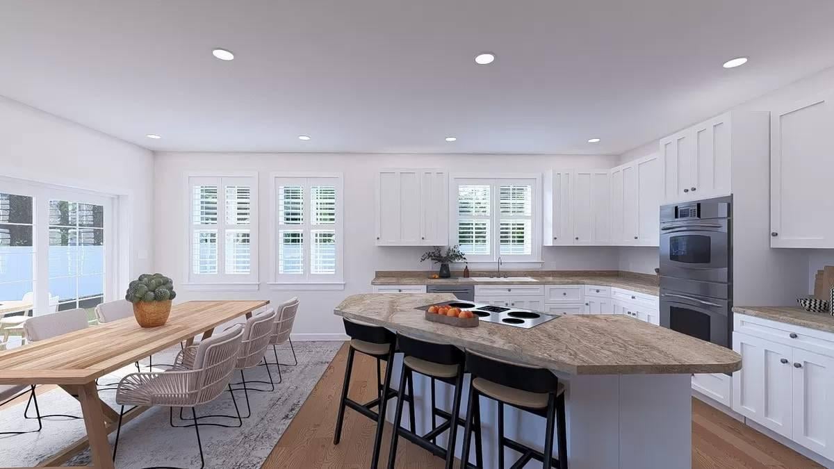 Notice the Spacious Peninsula in This Bright Kitchen