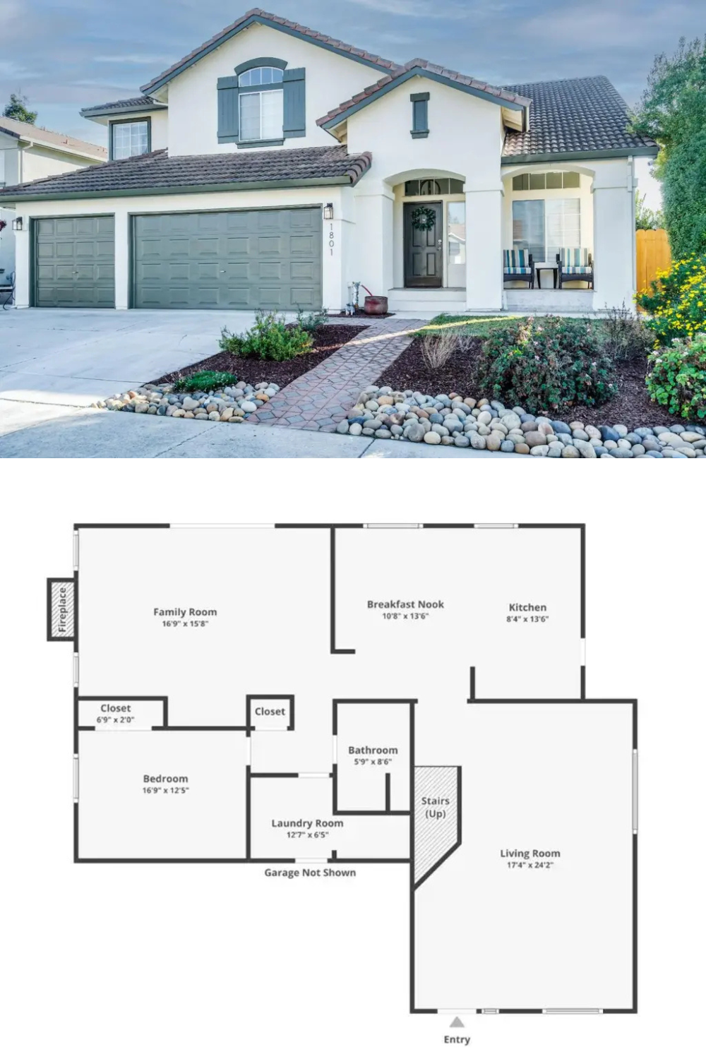 Contemporary 4-Bedroom Mediterranean-Style Home with Covered Patio and 3-Car Garage (2,561 Sq. Ft. Floor Plan)