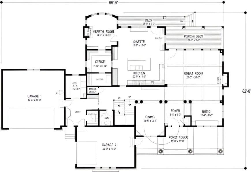 Explore This Thoughtfully Designed Floor Plan with Dual Garages