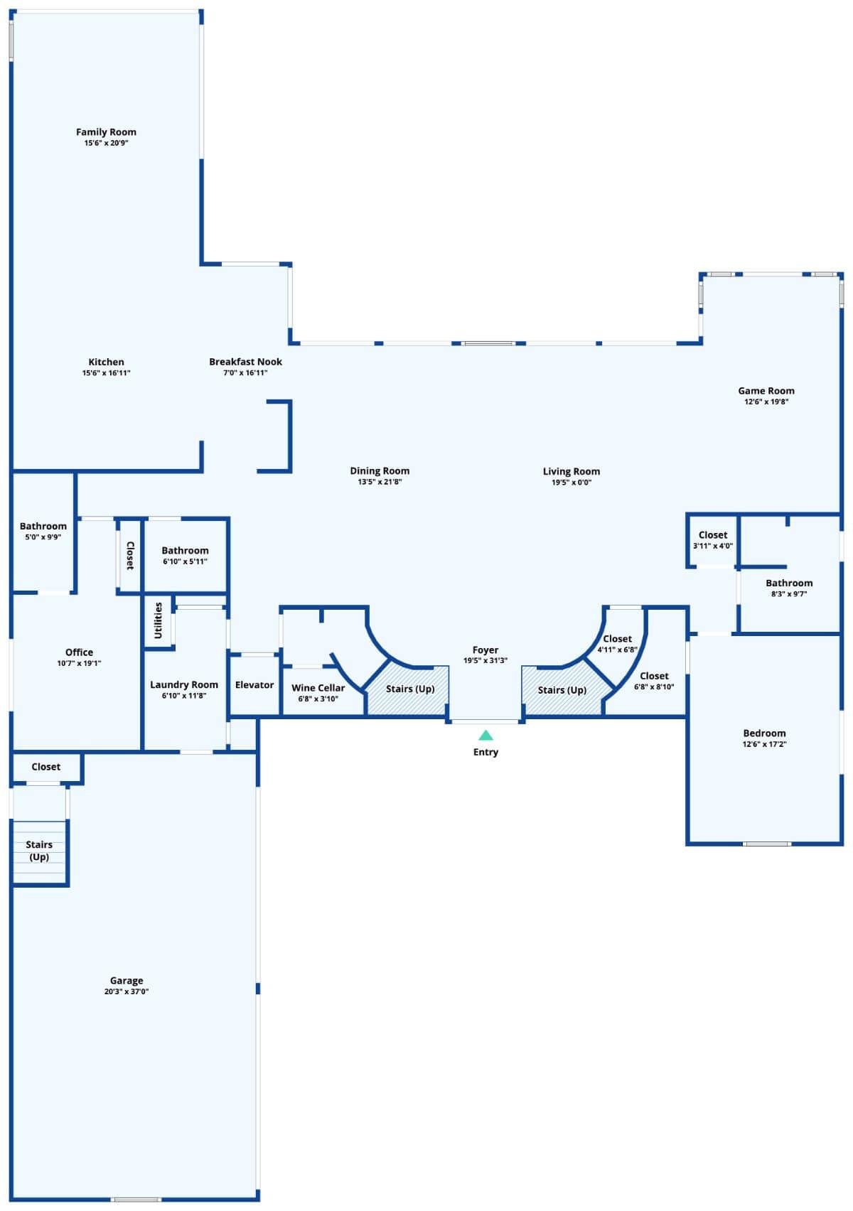 Expansive Main Floor Layout With a Handy Elevator and Wine Cellar
