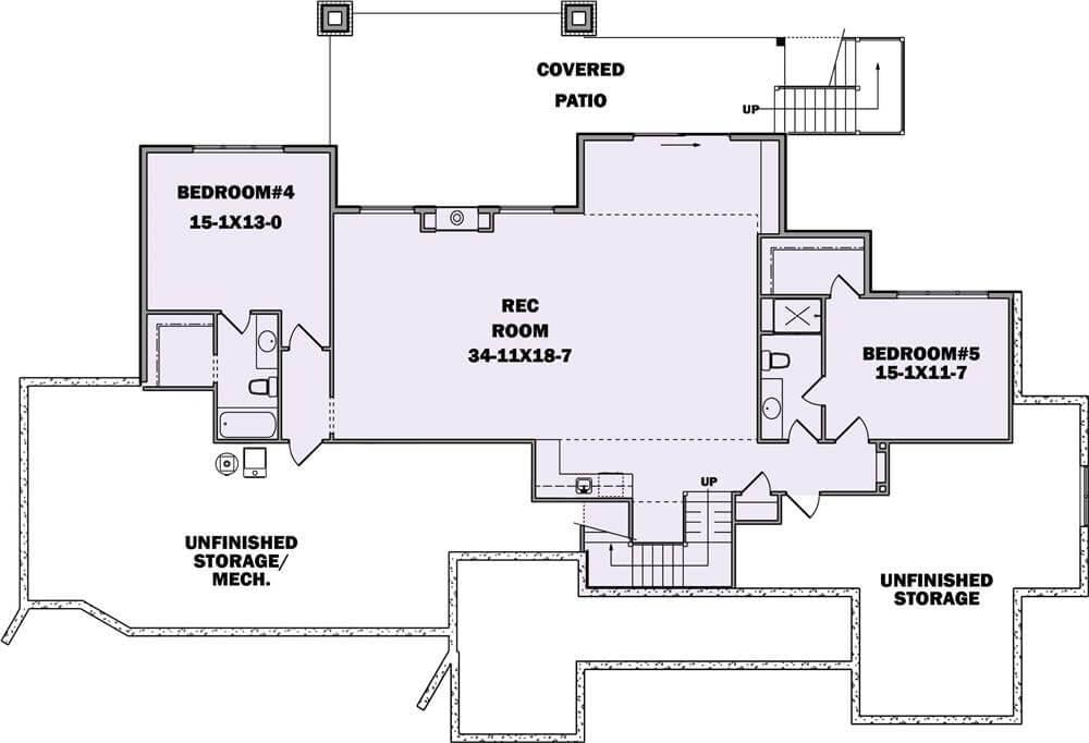 Explore This Spacious Lower Level with a Rec Room and Two Bedrooms