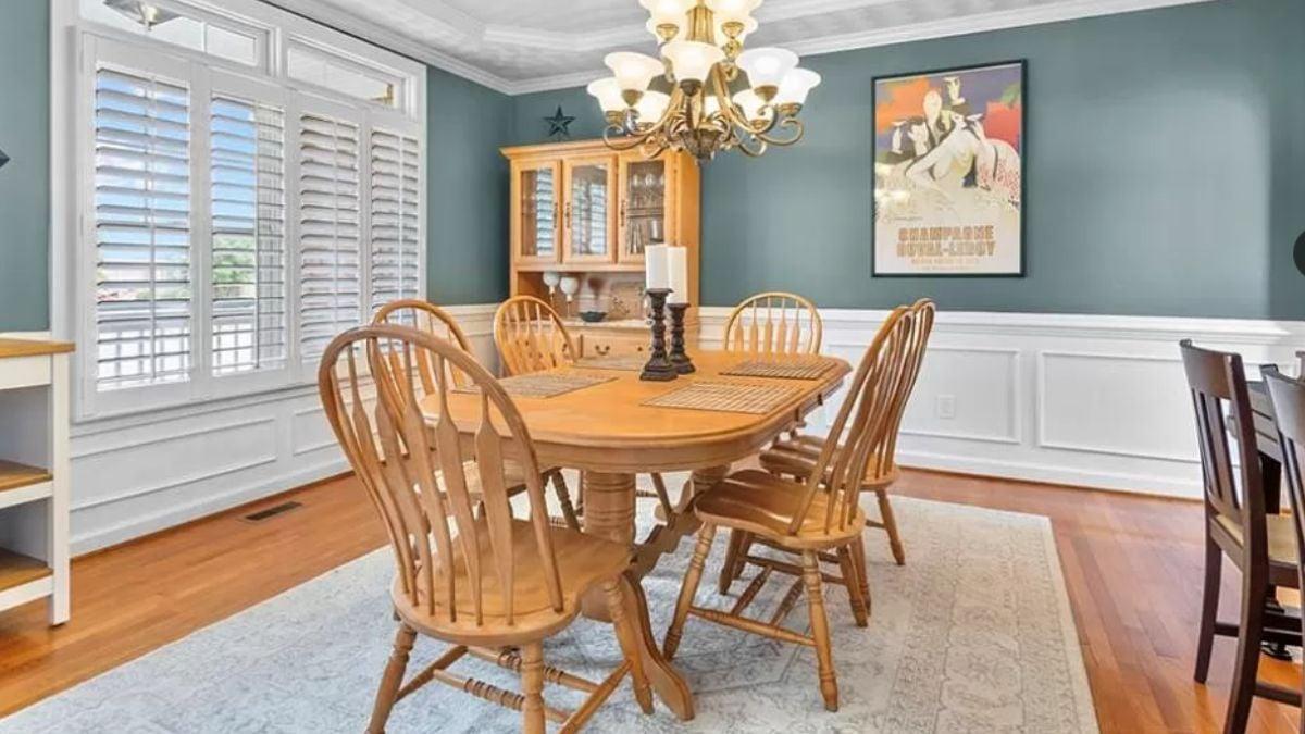 Notice the Vintage-Inspired Hutch in This Elegant Dining Room