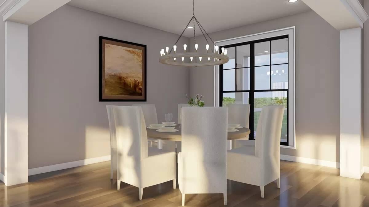 Elegant Dining Space with Dramatic Chandelier