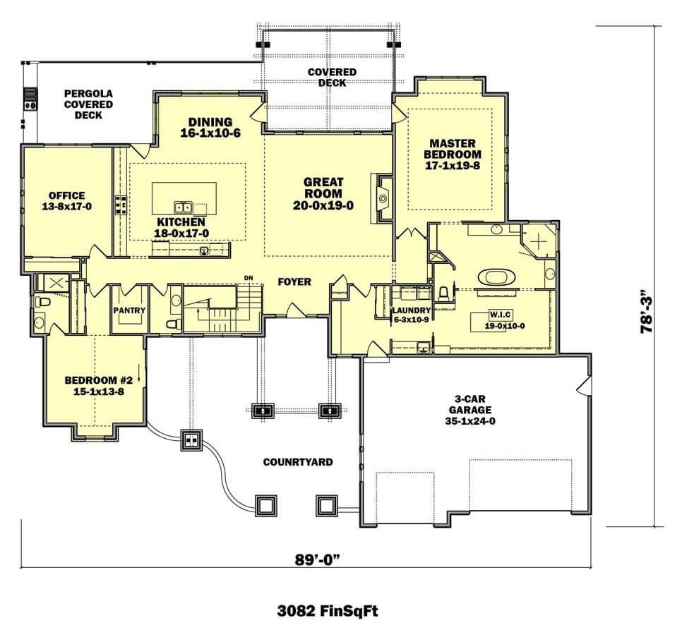 Exploring a Spacious 3082 Sq Ft Floor Plan with a 3-Car Garage