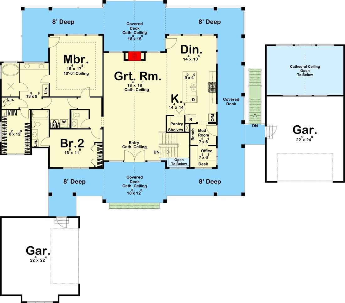 Explore This Thoughtful Craftsman Floor Plan With a Central Great Room