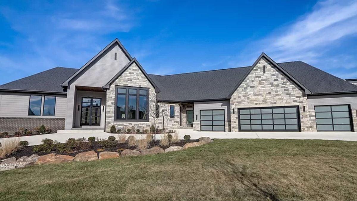 Modern Prairie Style Home with Striking Stone Facade