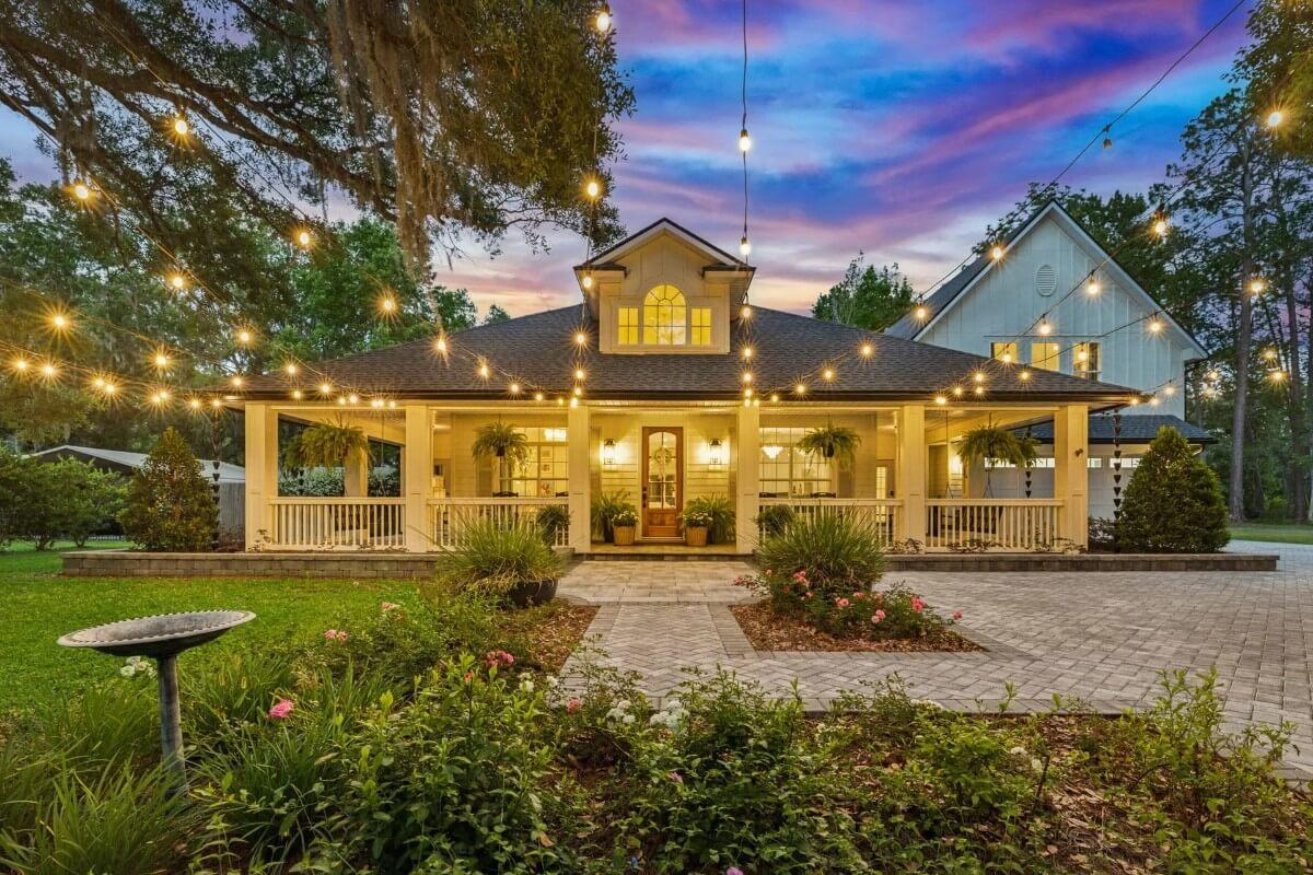 Marvel at the Twinkling Lights Above This Charming Craftsman Porch