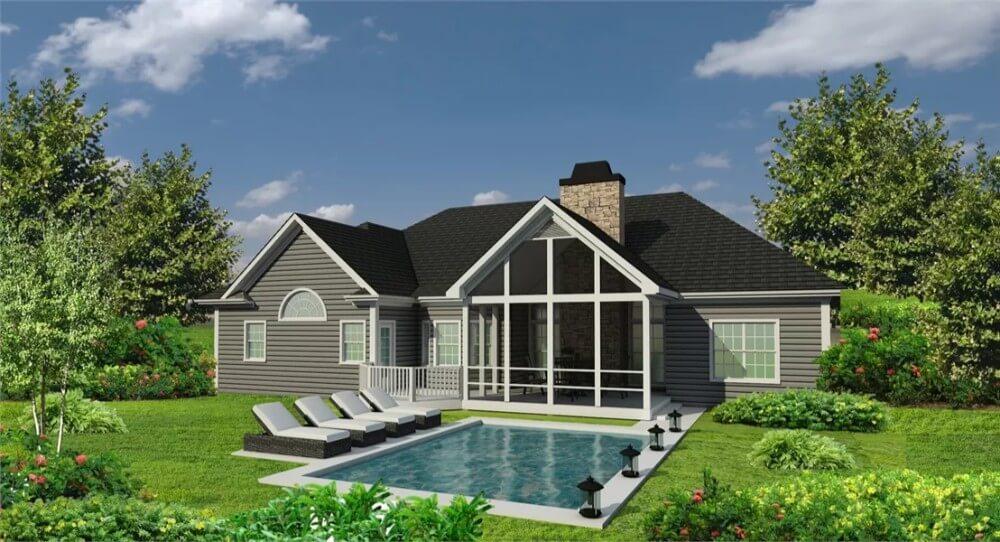Expansive Backyard Oasis with a Pool and Large Patio