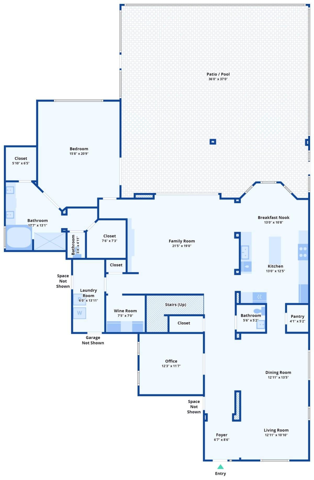 Check Out the Expansive Patio and Pool Area in This Floor Plan