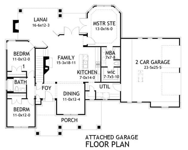 Functional Craftsman Floor Plan with a Spacious Lanai