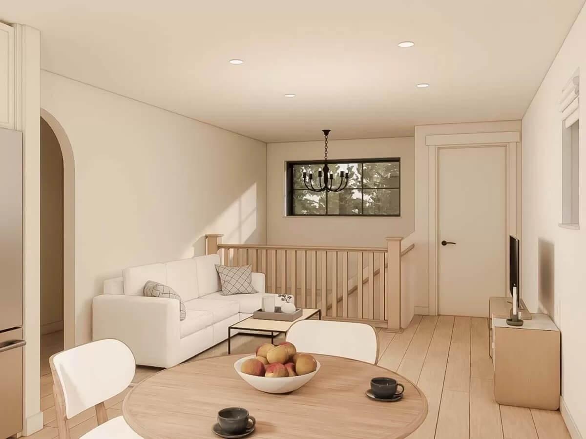 Check Out the Minimalist Dining and Living Area with Natural Light