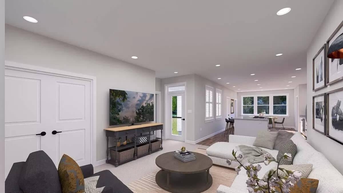 Open Living Space with a Striking Gallery Wall and Natural Flow