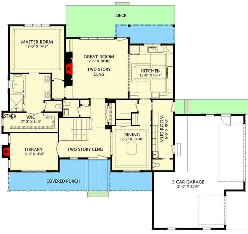 Explore the Spacious Main Level with a Two-Story Great Room