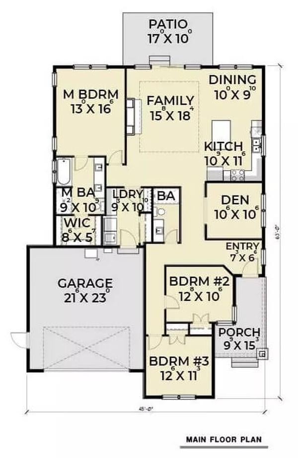 Main Floor Layout with a Handy Centralized Family Room
