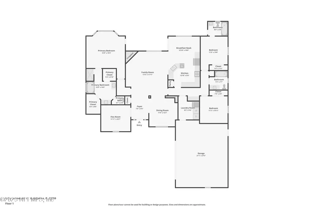 3-Bedroom French Country-Style Home with Front Porch and 2-Car Angled Garage (2,210 Sq. Ft. Floor Plan)