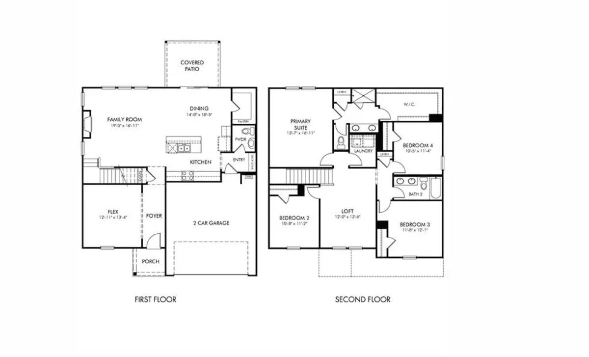 Craftsman-Style 4-Bedroom Home with Covered Patio and Two-Car Garage (2,345 Sq. Ft. Floor Plan)