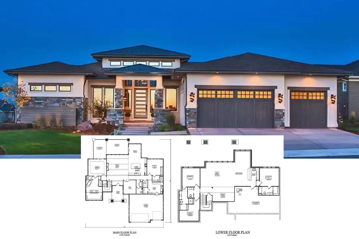 Silverwood Ranch 2-Bedroom Contemporary-Style Home with 3-Car Garage and Finished Basement (Floor Plan)