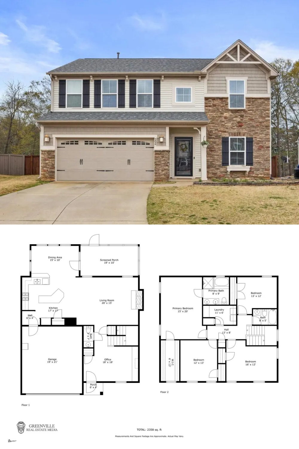 Craftsman-Style 4-Bedroom Home with Open-Concept Layout and Screened-in Porch (Floor Plan)